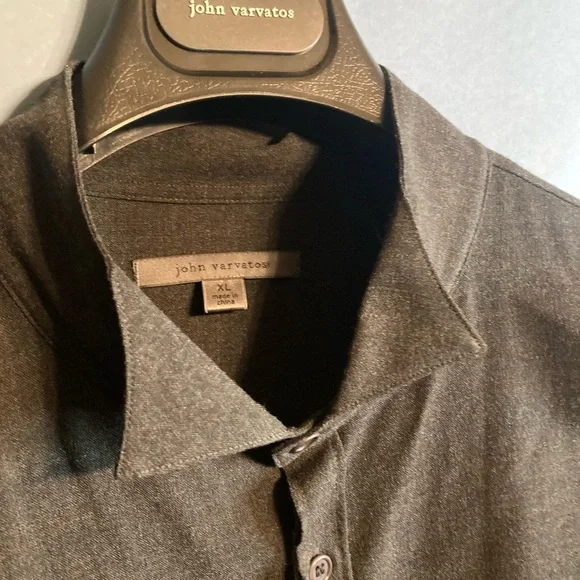 John Varvatos Extra Large Rough Edges Long Black Shirt. 36 inches in Length